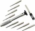 Jakemy Screwdriver JM-8143 Set of 10 Pieces, Crossed, Straight, Star. Nickel plated with Handle Expansion and Tweezers